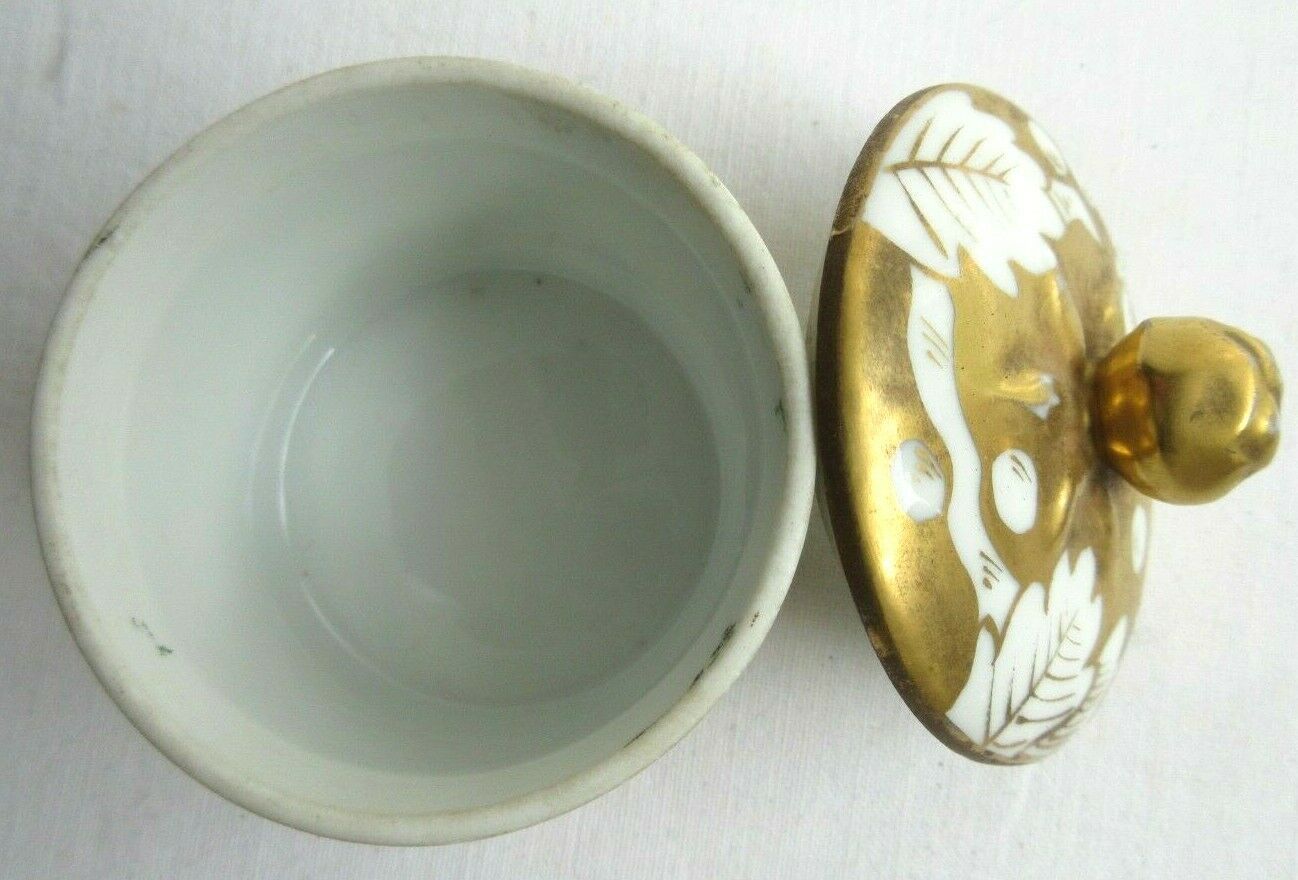 Cream pot, white porcelain and gold, Vine leaves, Limoges Depierrefiche