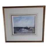 Tableau ancien représentant une marine