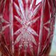 Large ruby red cut crystal vase – Central Europe 1950s