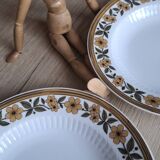 Set of 6 plates Mitteteich Bavaria gold flowers