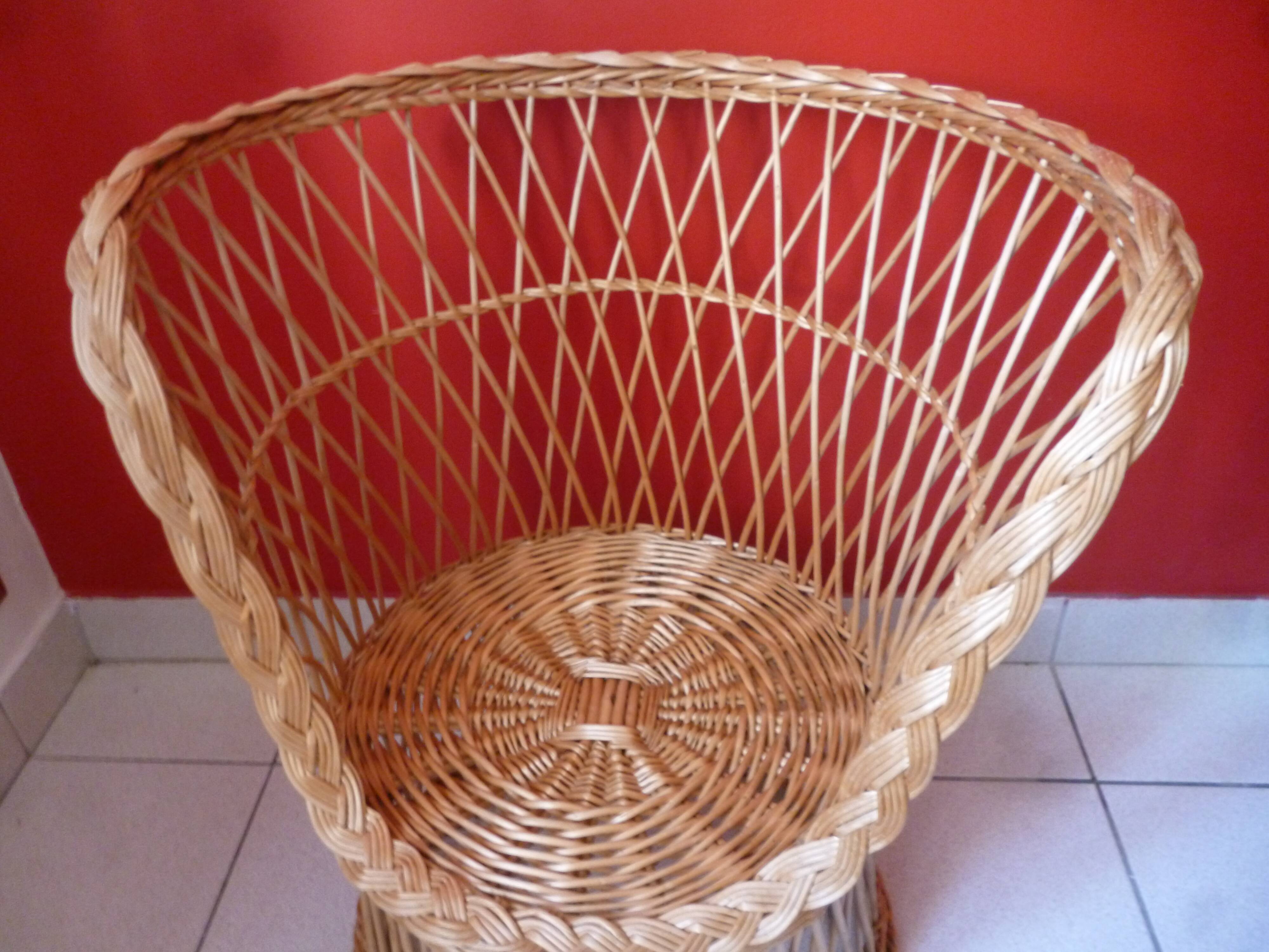 Wicker armchair from the 70s