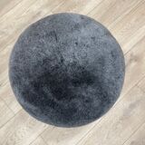 Shaved gray sheepskin pouf