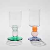 Pair of Miami Wine Glasses in Pale Pink