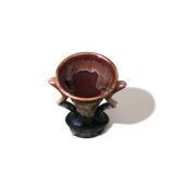 Vase en grès Flammé Grand feu 15cm souvenir Mont Saint Michel vintage ancien amphore 1991