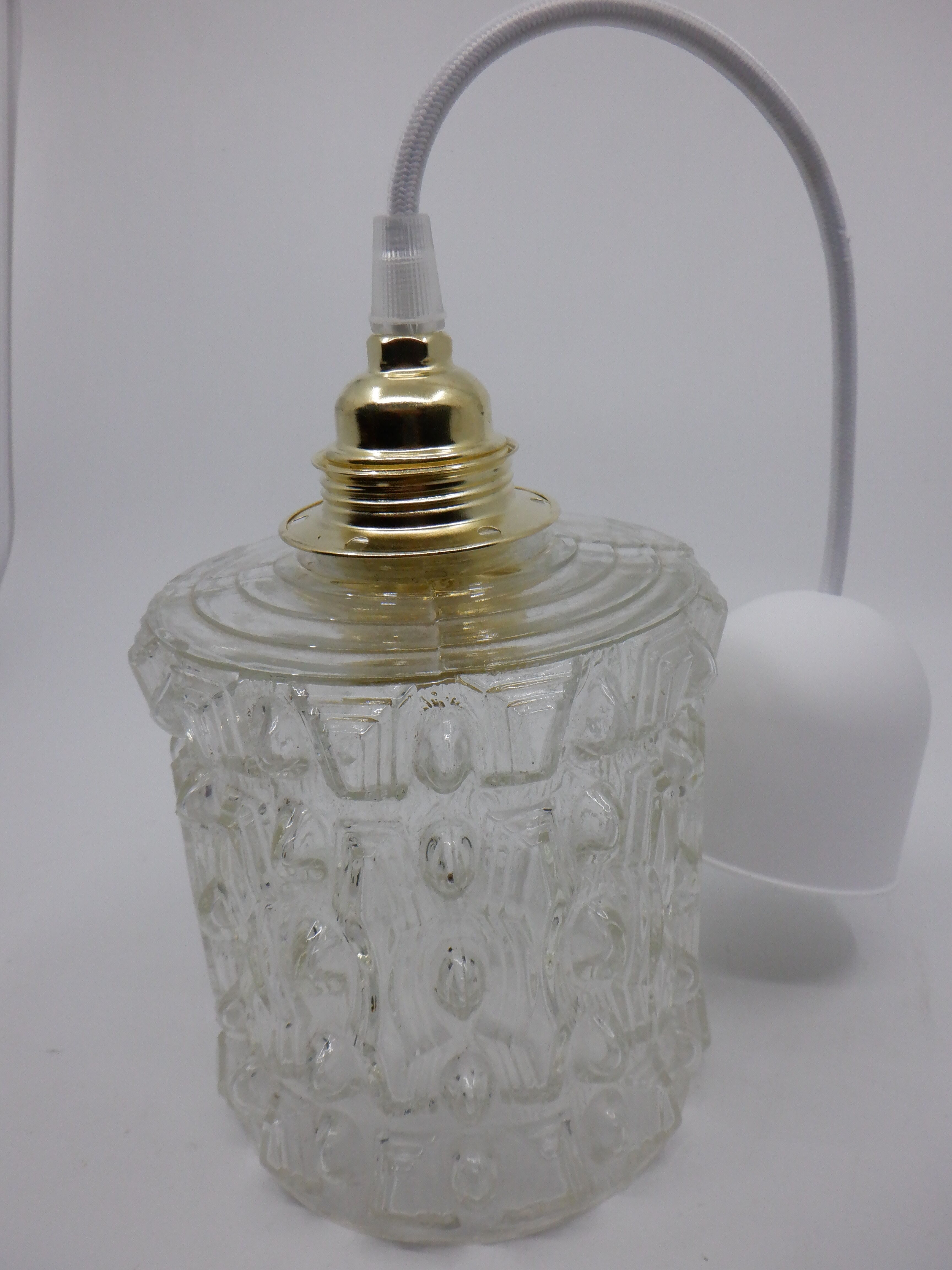 Chiseled glass hanging