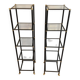 Pair of black lacquered metal and brass shelves. Guy Lefèvre for Maison Jansen. Circa 1970.