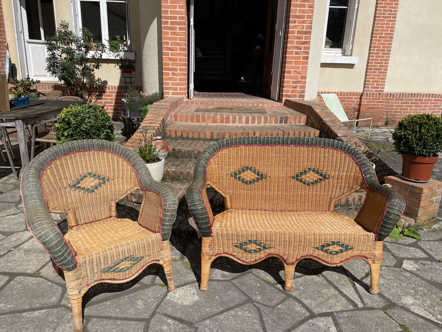 Vintage rattan garden furniture