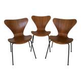 Chaises de salle à manger modèle 3107 en teck par Arne Jacobsen pour Fritz Hansen, lot de 2