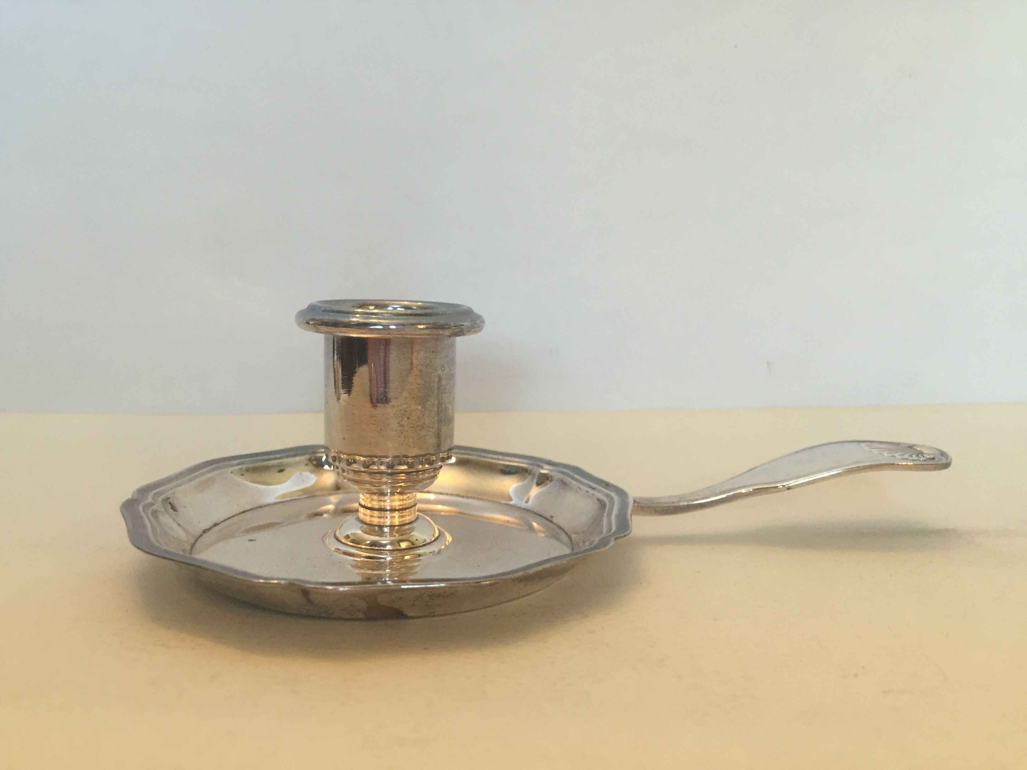 Silver metal candlestick