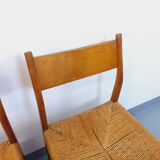 Set of 6 vintage teak Danish rope chairs Gessef Consorzio Sedie Friuli
