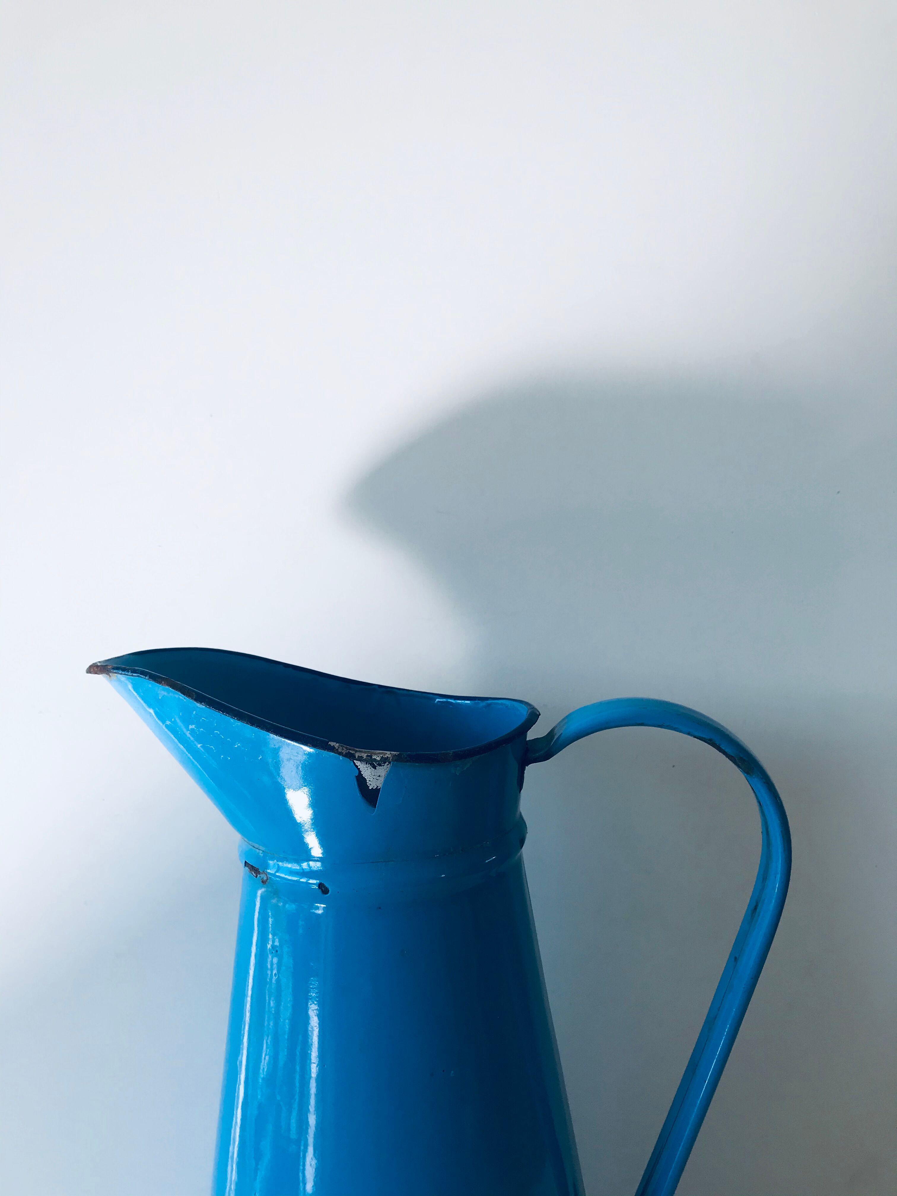 Old blue enamelled broc