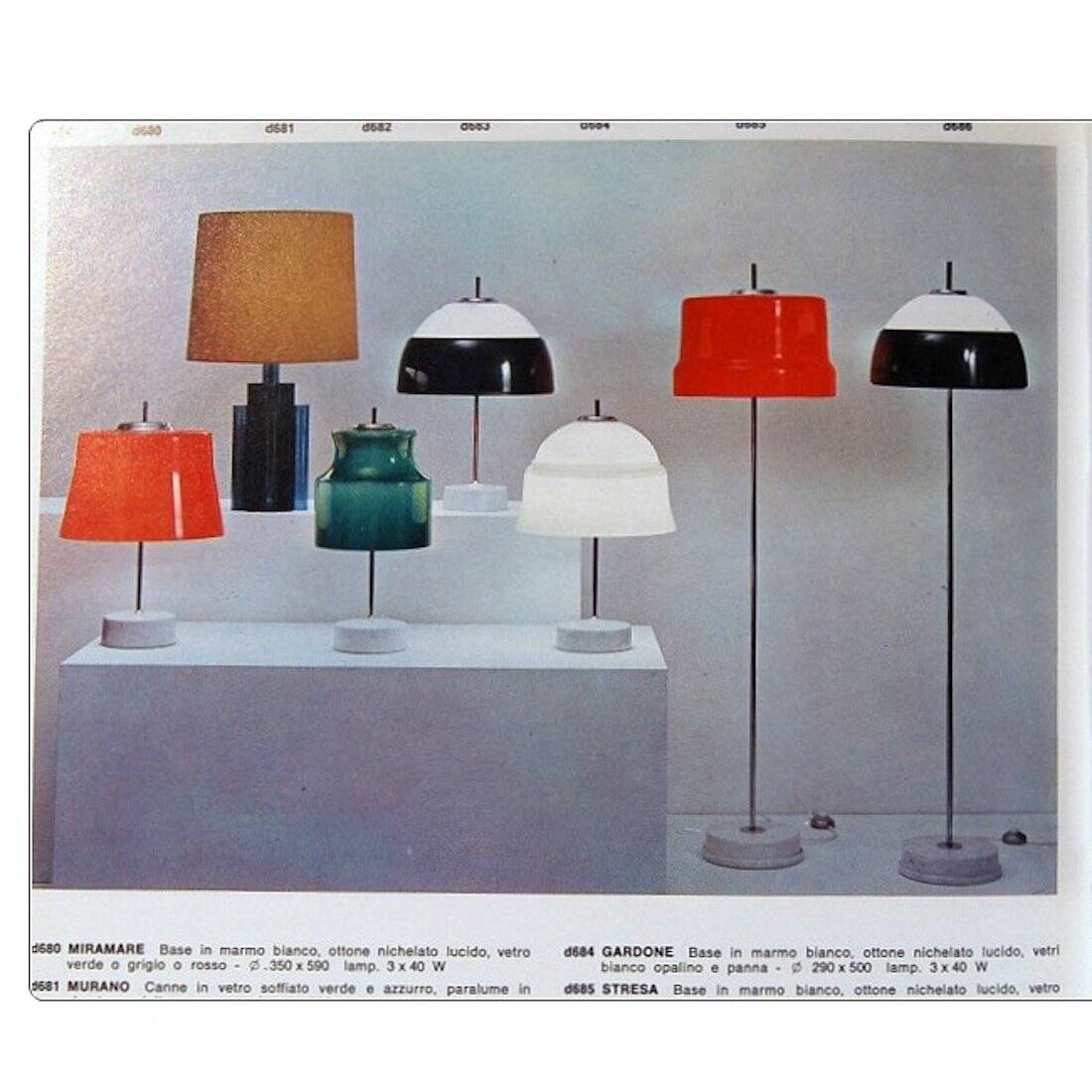 Floor lamp with a marble base by Candle, 1960s