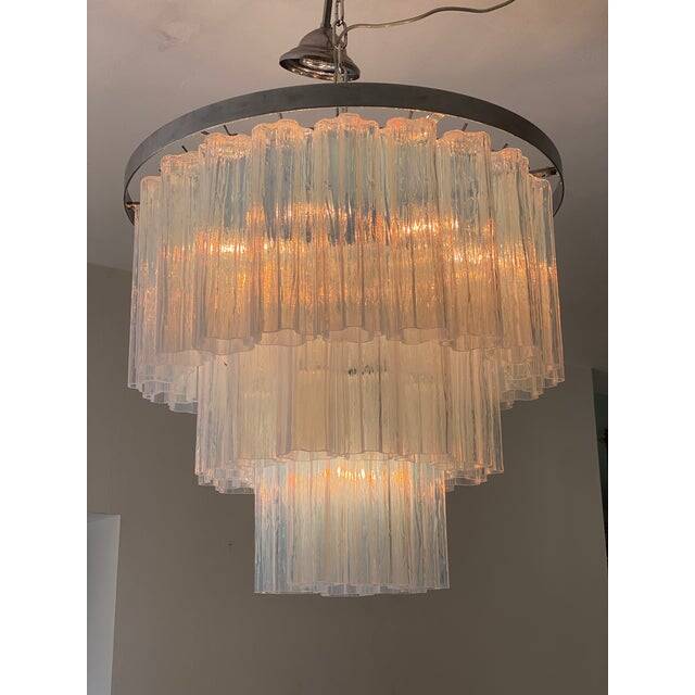 Lustre contemporain opalino murano glass « tronchi »