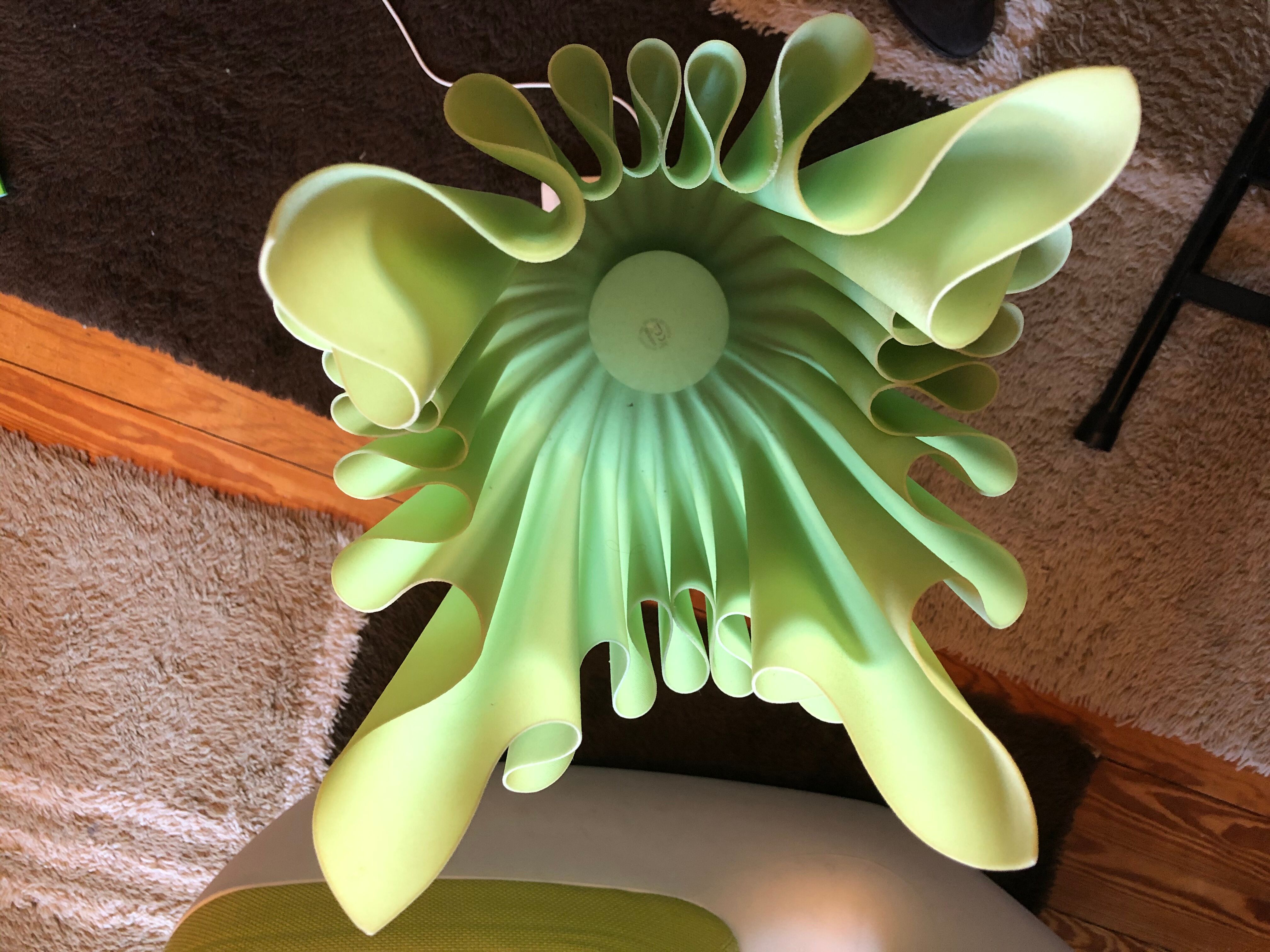 Green resin lamp signed Georgia Jacob circa 1970
