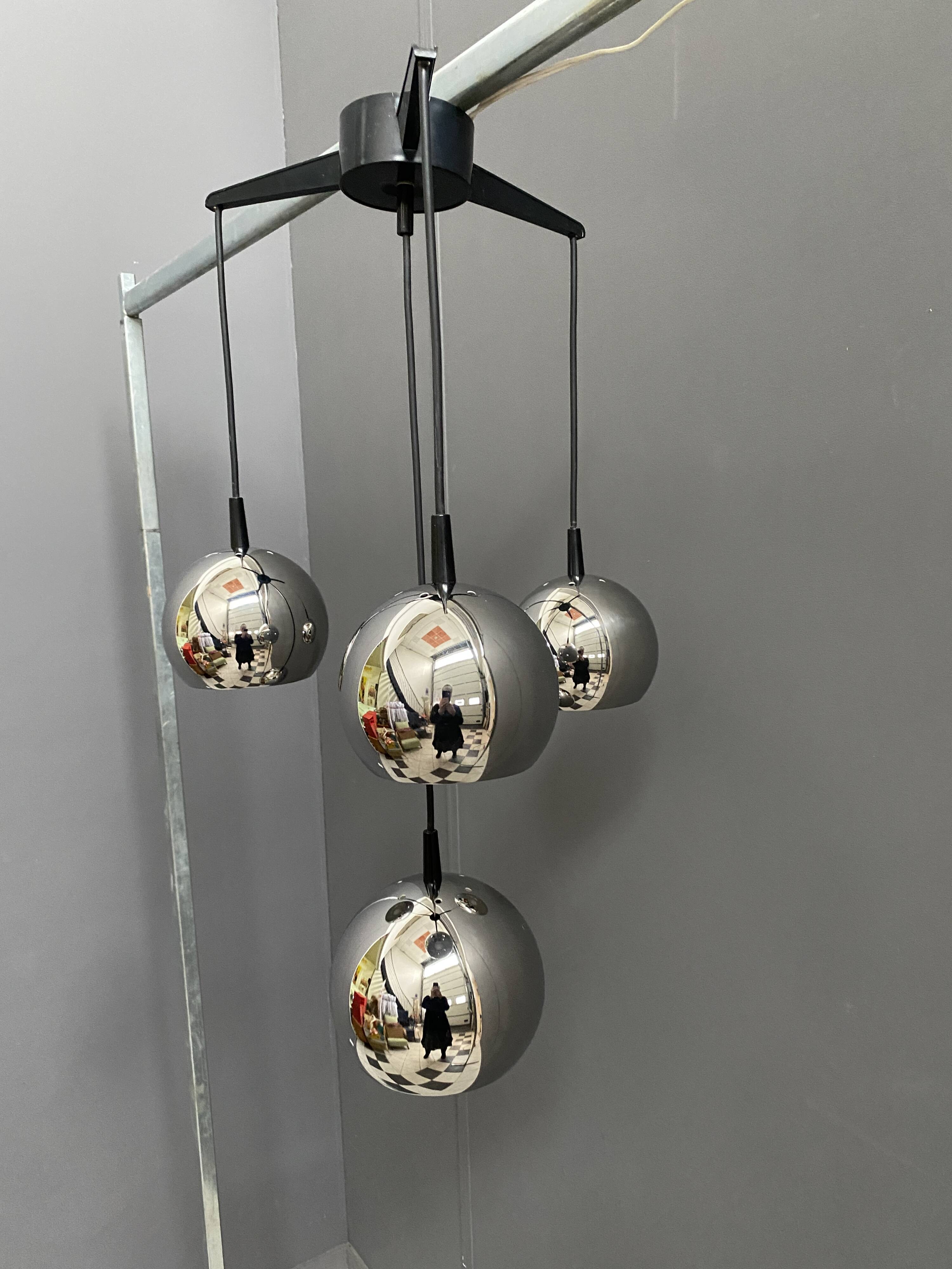 Chrome pendant lamp 1960s