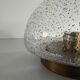 Flush glass shade with bubble texture and brass base by Hillebrand, 1960s, Germany.