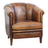Vintage Sheepskin Leather Club Chair