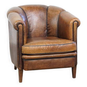 Vintage Sheepskin Leather Club Chair