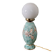 Lampe vintage en céramique et opaline blanche.