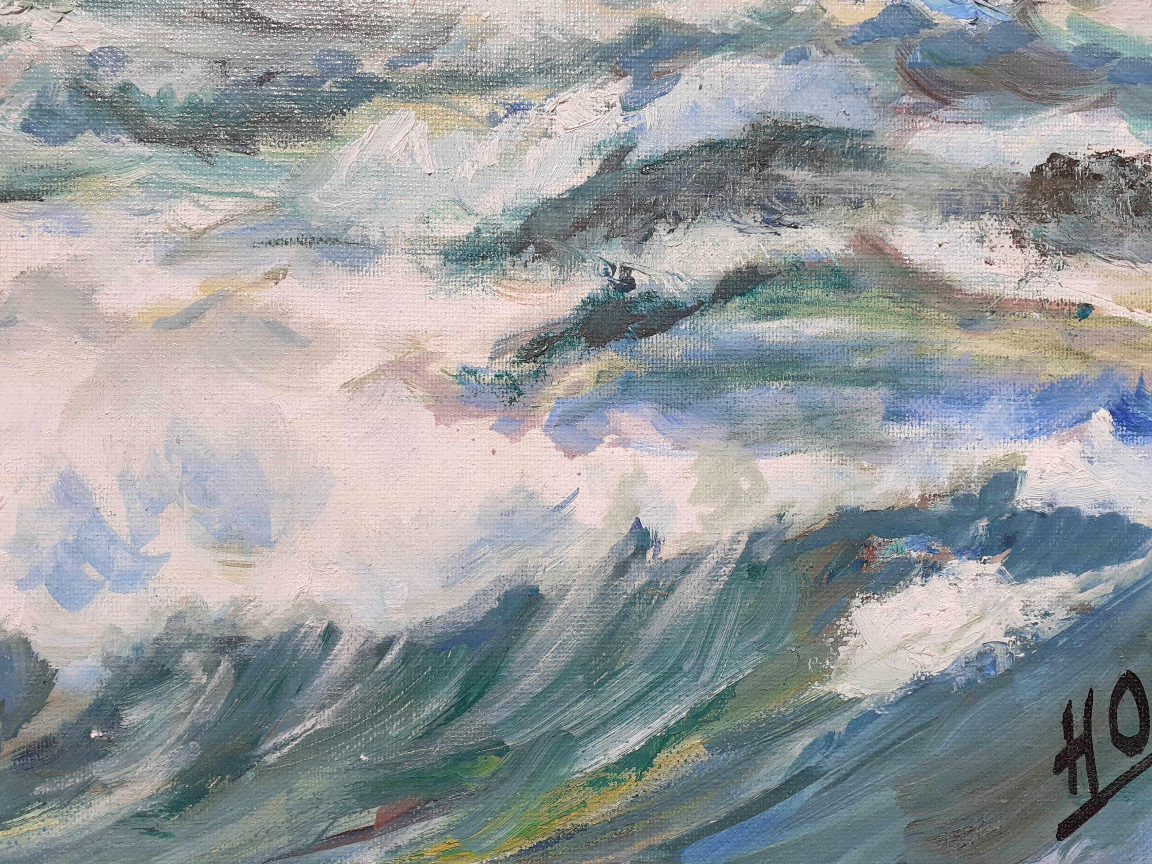 Tableau vintage marine mouette