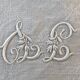 Monogrammed white linen tablecloth