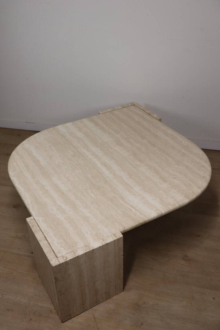 Travertine coffee table, 1980