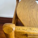 Vintage brutalist curved oak dining chairs from allmilmö, 1980s, set of 4. unique danish design.