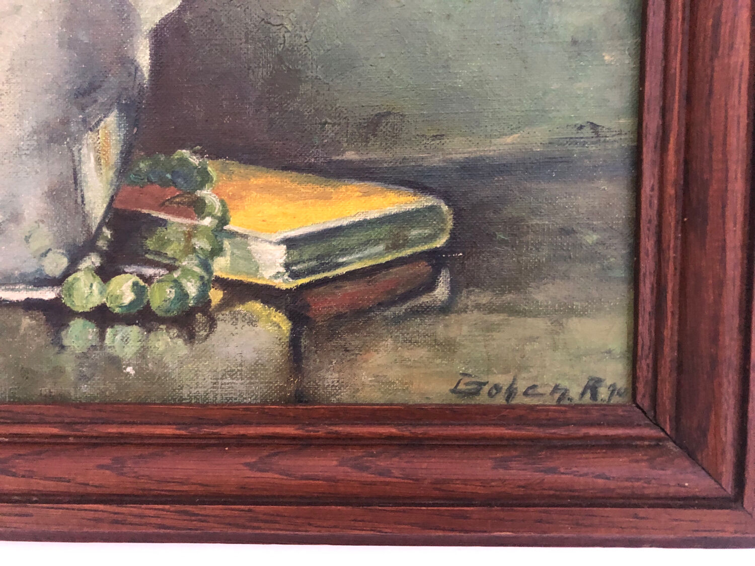 Oil on panel bouquet signed