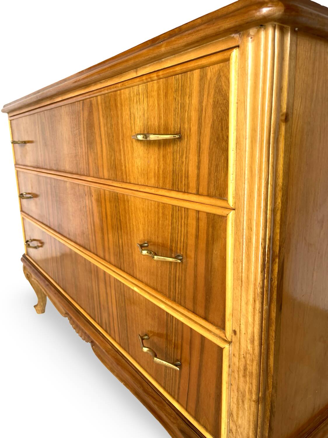 Commode italienne en noyer du milieu du siècle, années 1960.