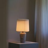 Modern vintage French table lamp, made of stone with fish patterns, 1970s.