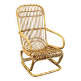 Fauteuil en rotin italien des années 1960.