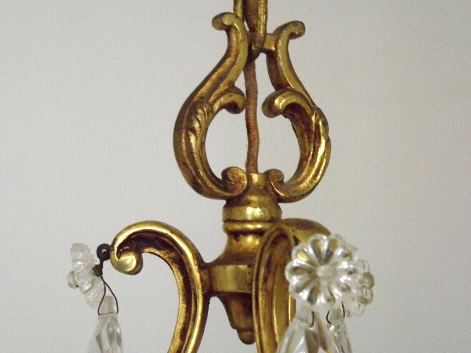 French bronze and crystal chandelier