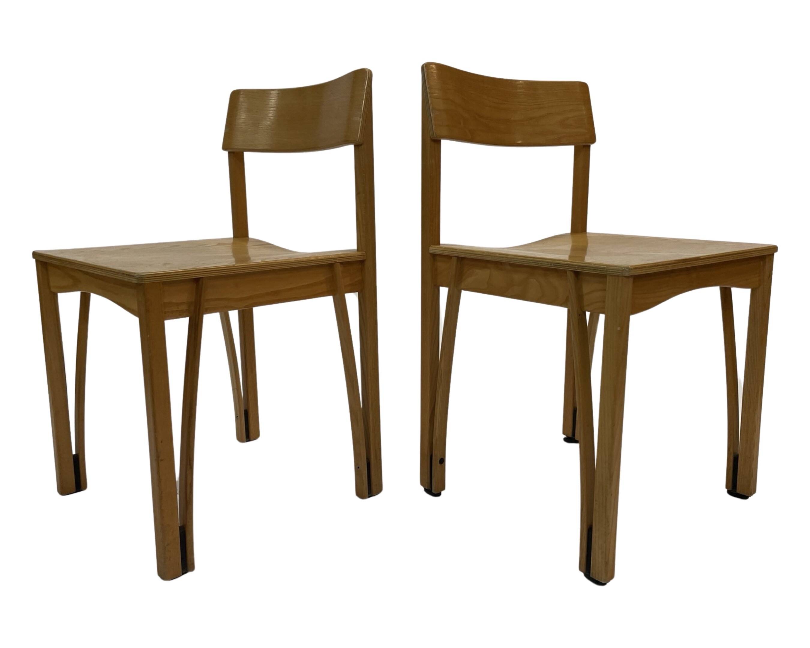 Vintage wooden chair 1980s minimalist design unique