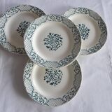 Set of 4 Digoin Sarreguemines dessert plates Versailles model
