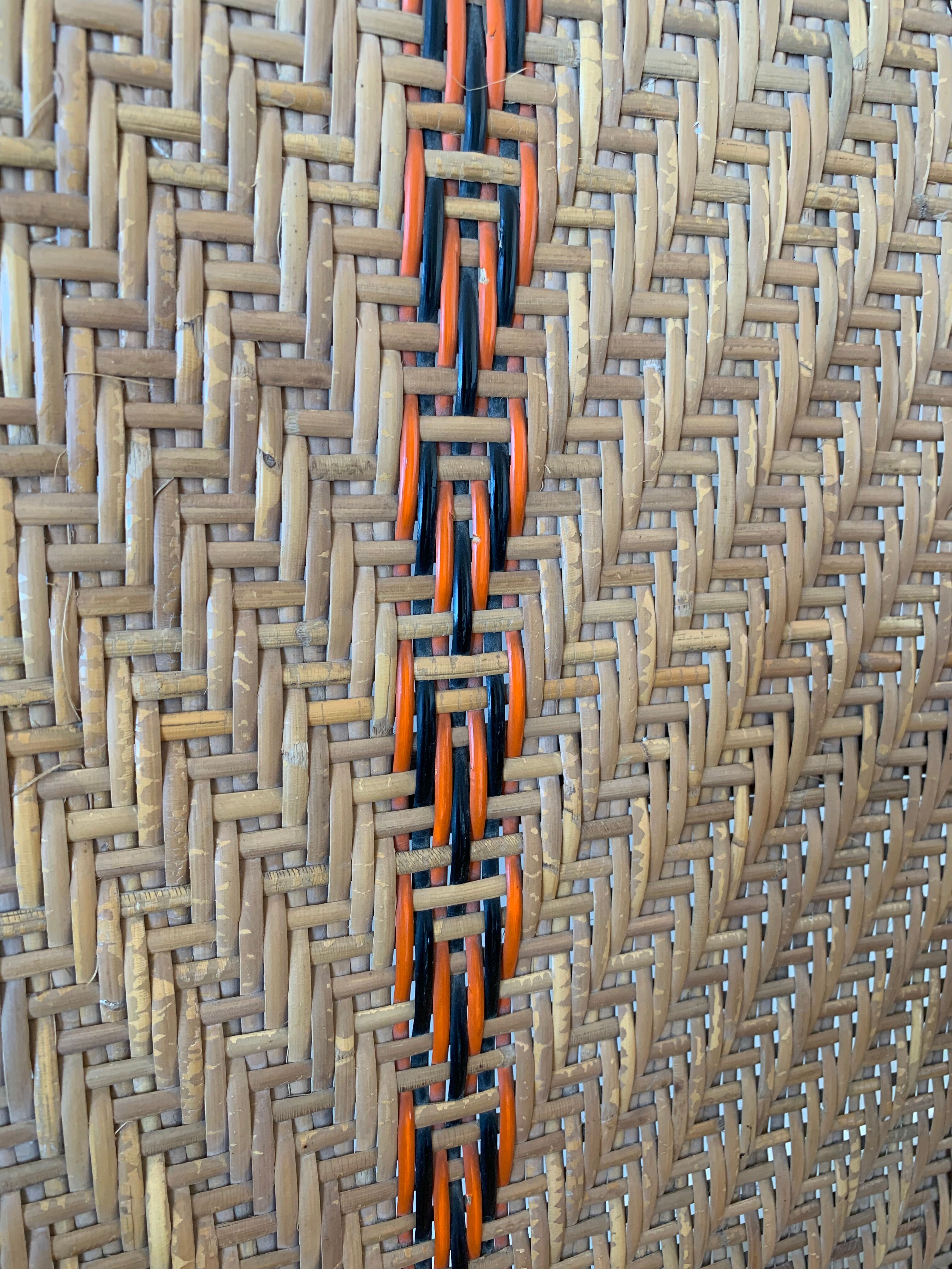 Old rattan armchair