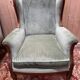 Pair of Louis XVI style wingback armchairs