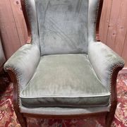 Pair of Louis XVI style wingback armchairs