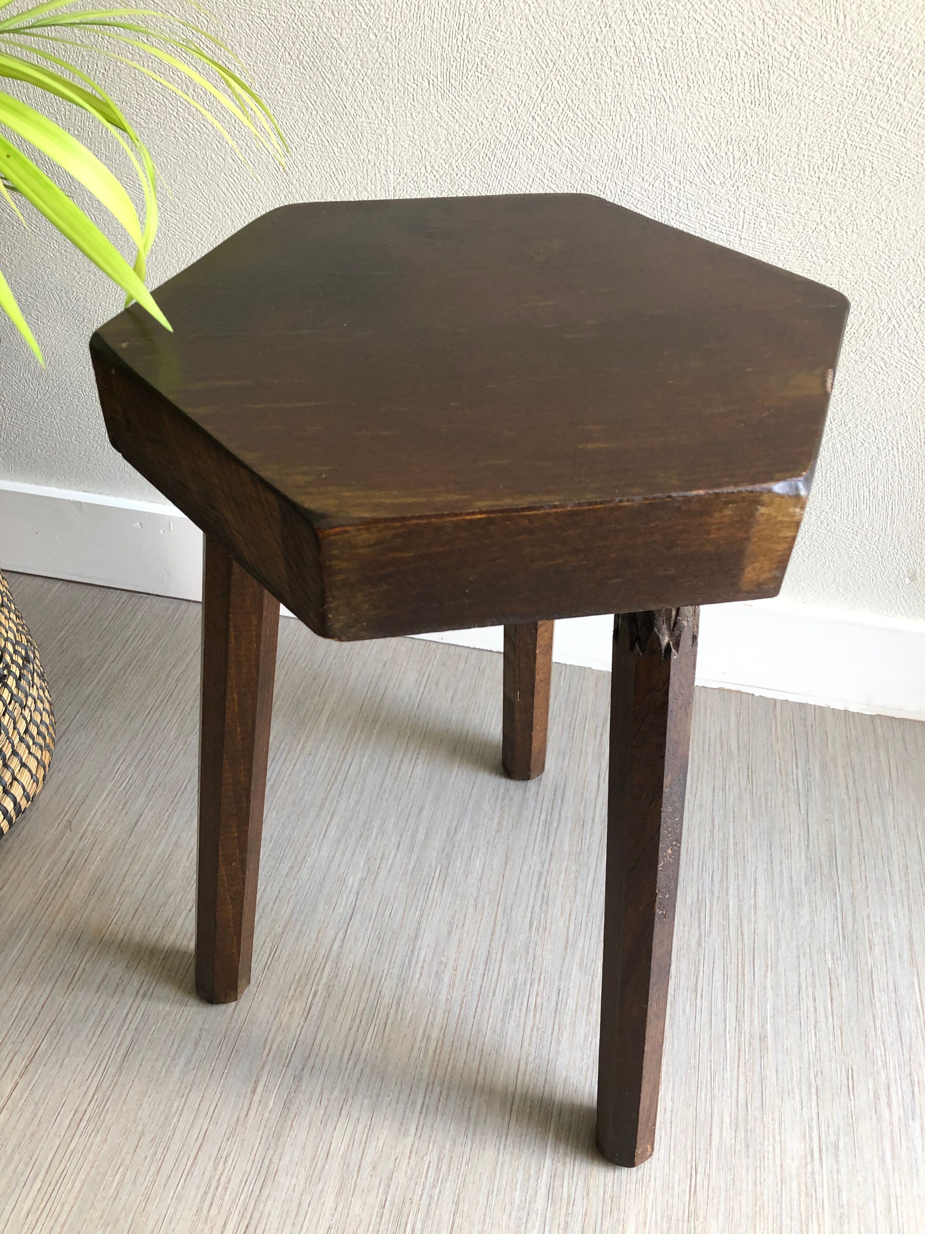Wood tripod stool