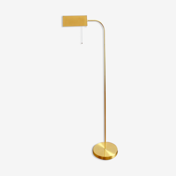 Floor lamp / e-reader adjustable gilded brass vintage 1970s