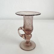 Bougeoir en verre soufflé bullé Biot vintage