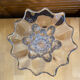 Vintage 1970s Moulded Glass Vase in Corolla Shape with Bubbles