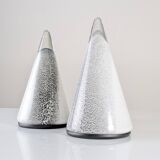 Pair of Italian Murano Glass Cone Table Lamps 1980s