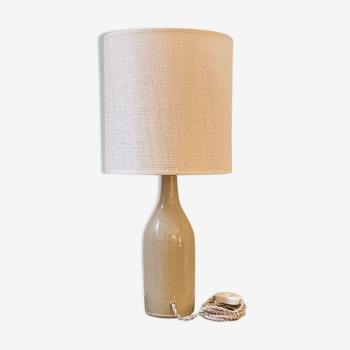 Lampe grès et jute tissée