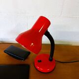 Red flexible desk lamp