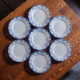 7 flat plates 19th century ironstone KG Luneville "Phoenix"