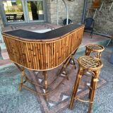 Vintage rattan bar around 1960