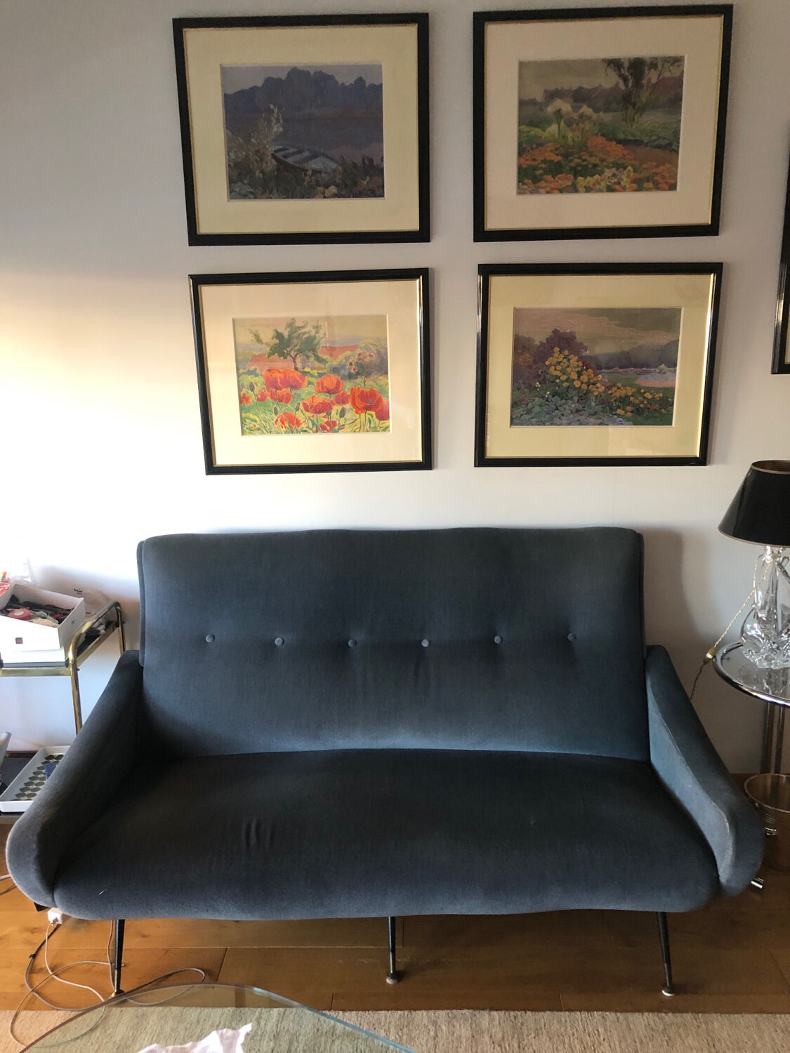 Set living room sofa armchairs footrest
