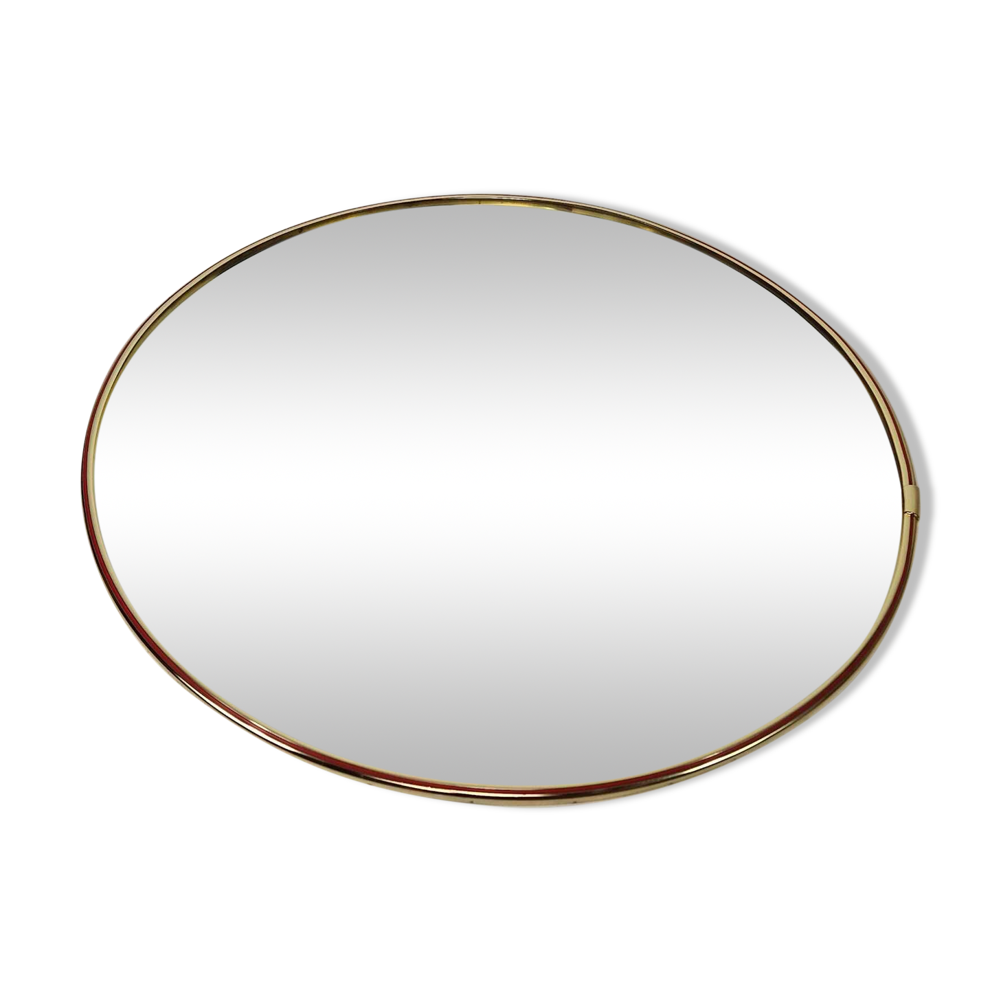 Grand miroir mural rond des années 60.