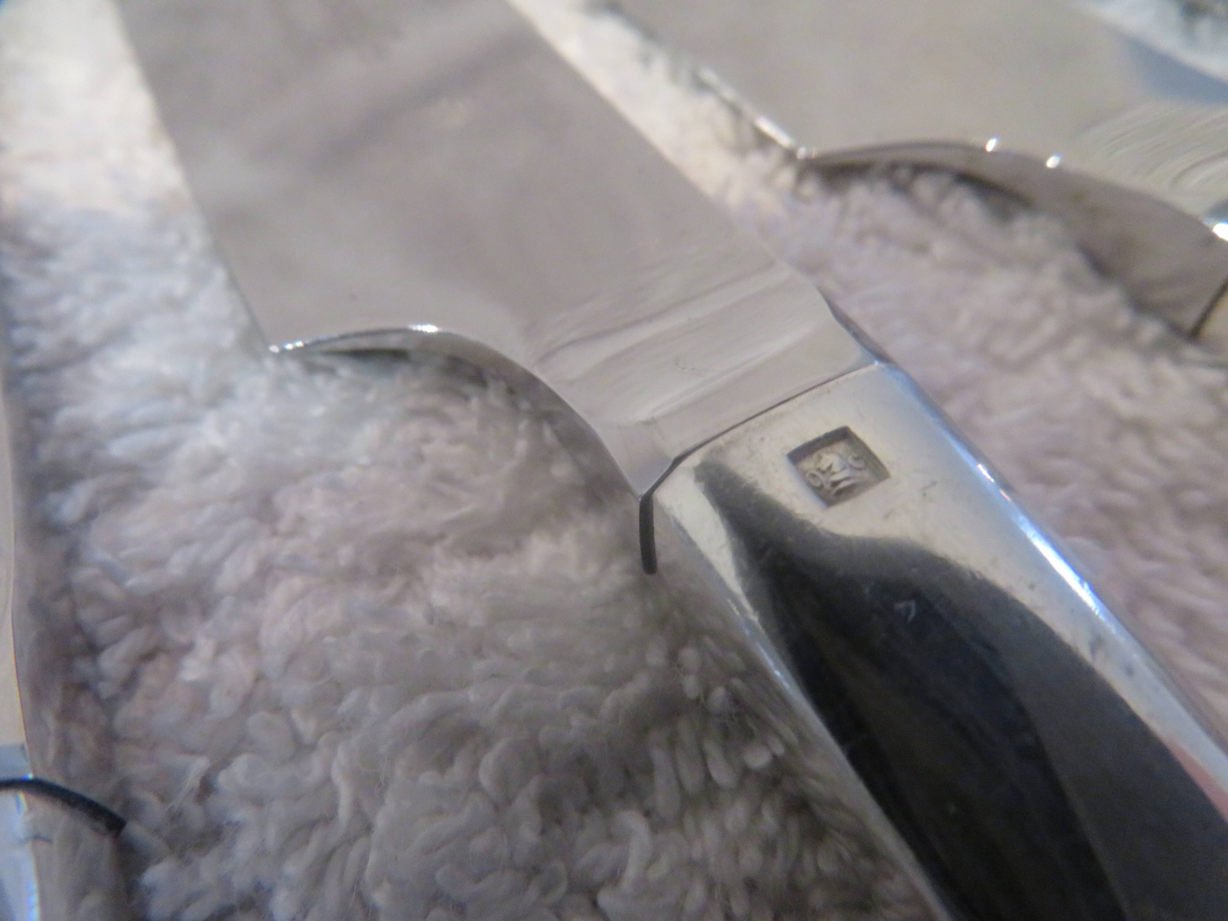 12 table knives with silver-plated metal handles, Christofle Concorde, 23.7 cm