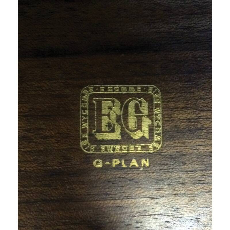 G-plan bookcase in ebonized beech and brass, rubber - 1950